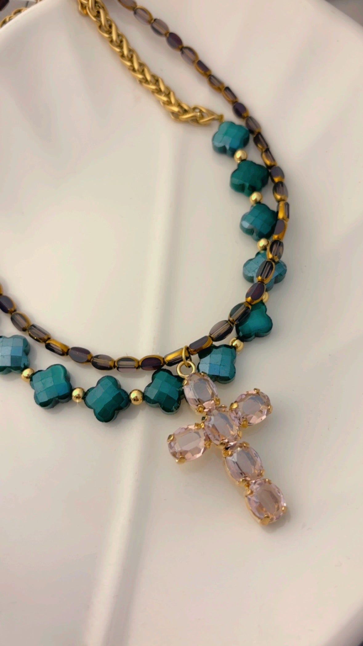 Collar cristales morados