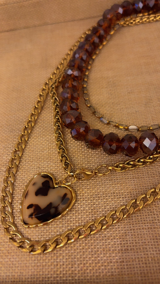 Collar cristales maxi ámbar