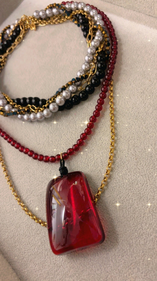 Collar maxi red