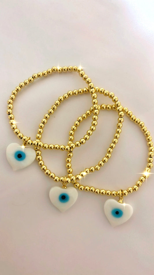 Pulsera con ojo turco de corazón