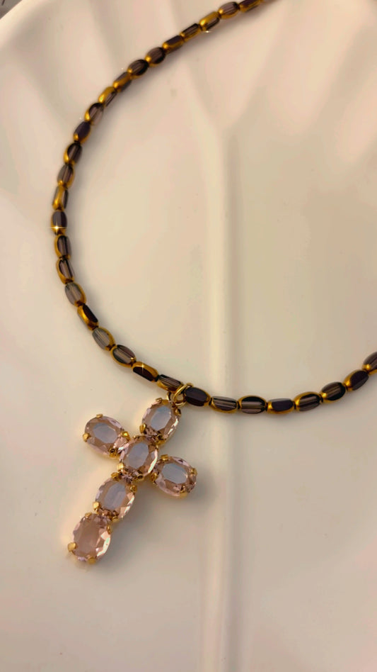 Collar cristales morados