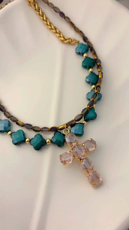 Collar cristales morados