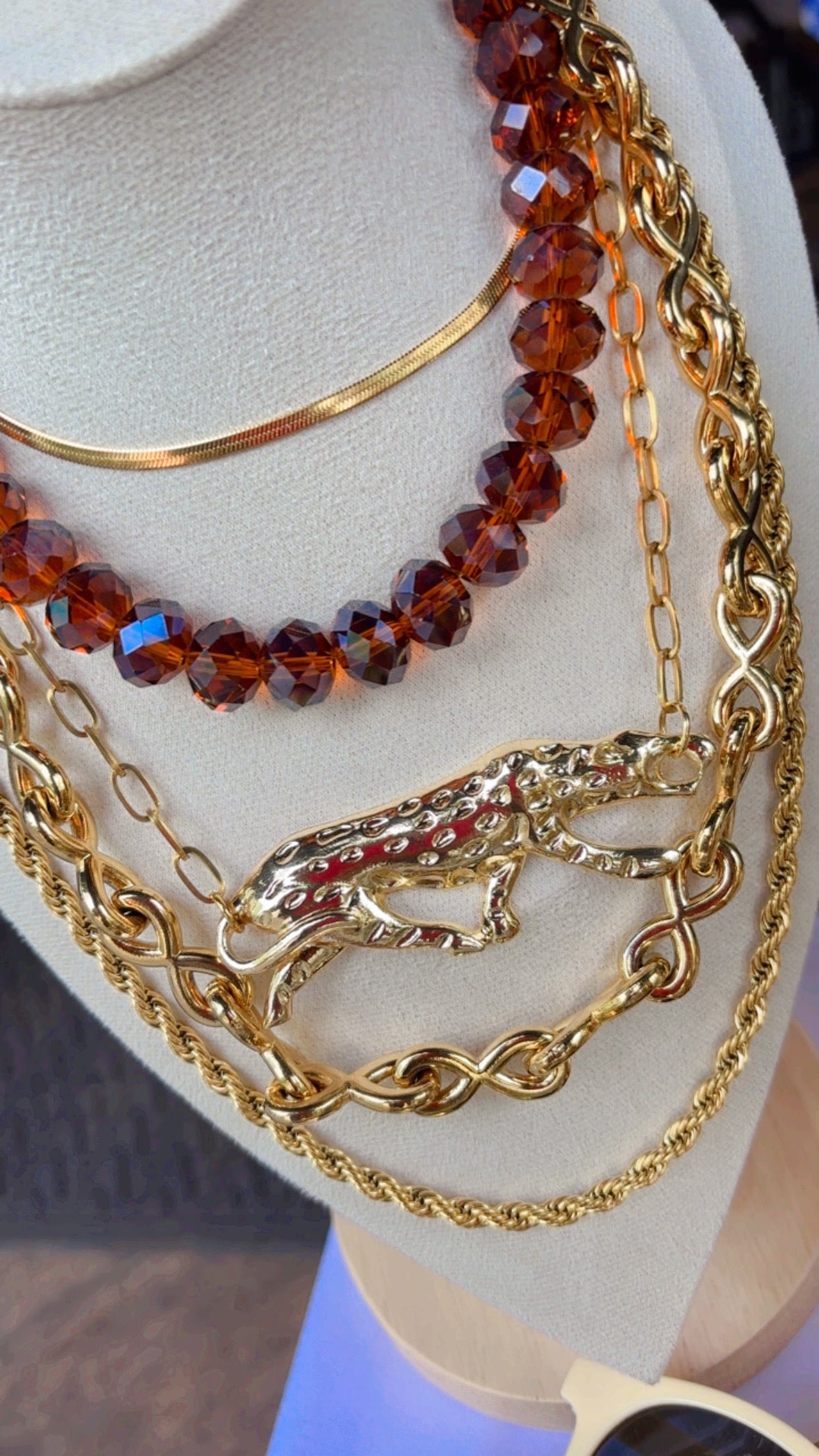 Collar cristales maxi ámbar