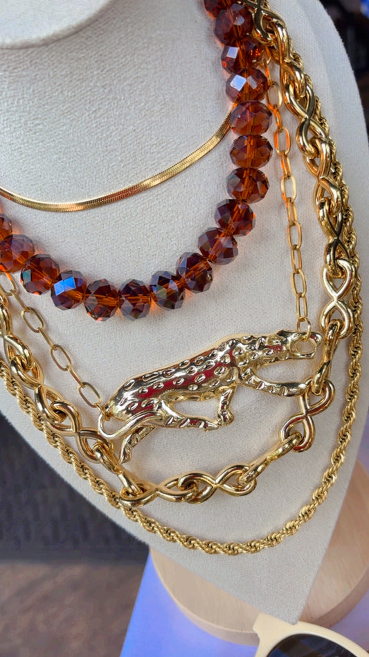 Collar cristales maxi ámbar