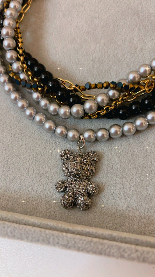 Collar osito glam