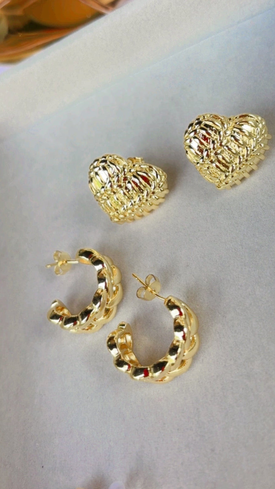 Aretes aros chunky trenzados